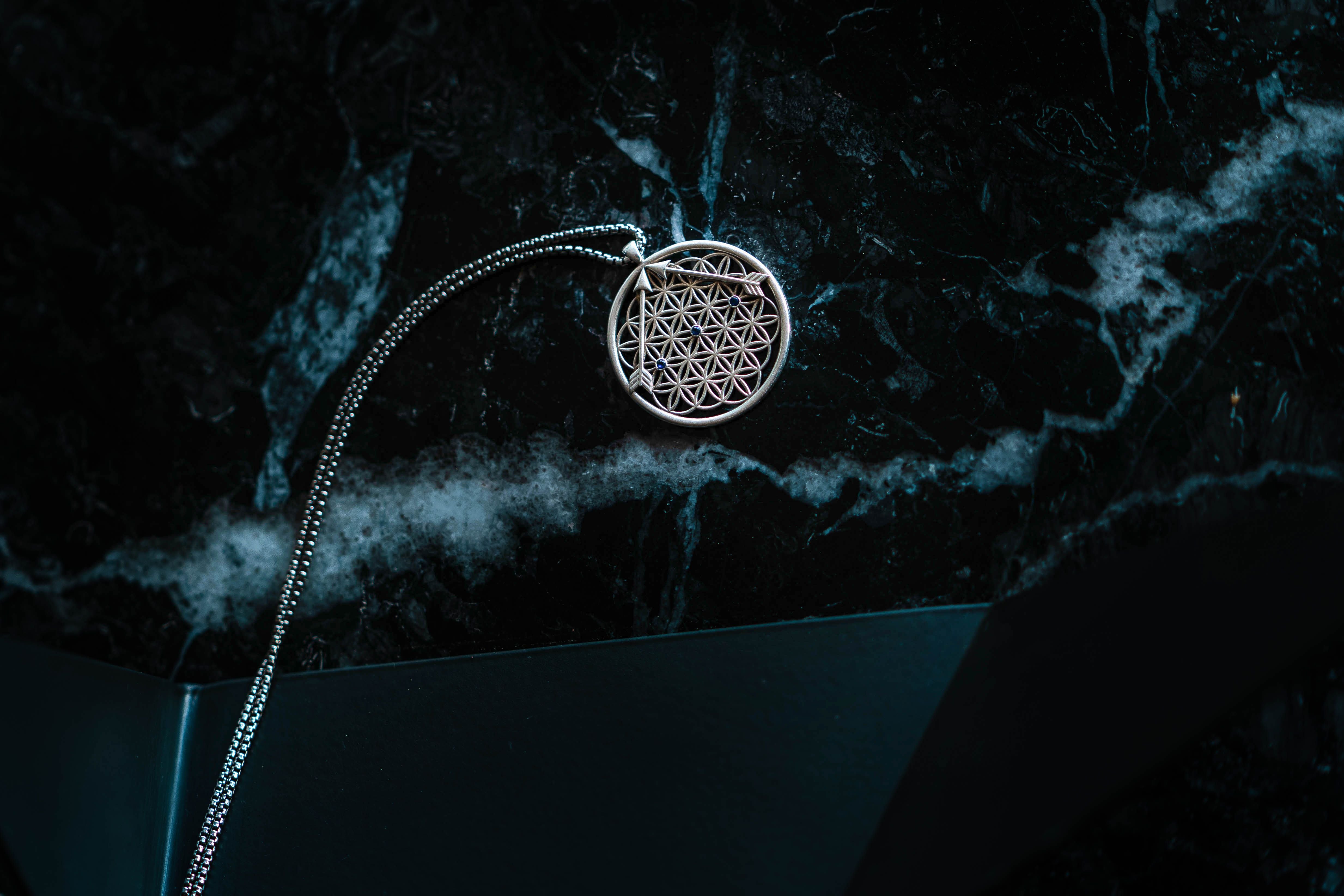 Orion Flower of Life Sapphire Medallion